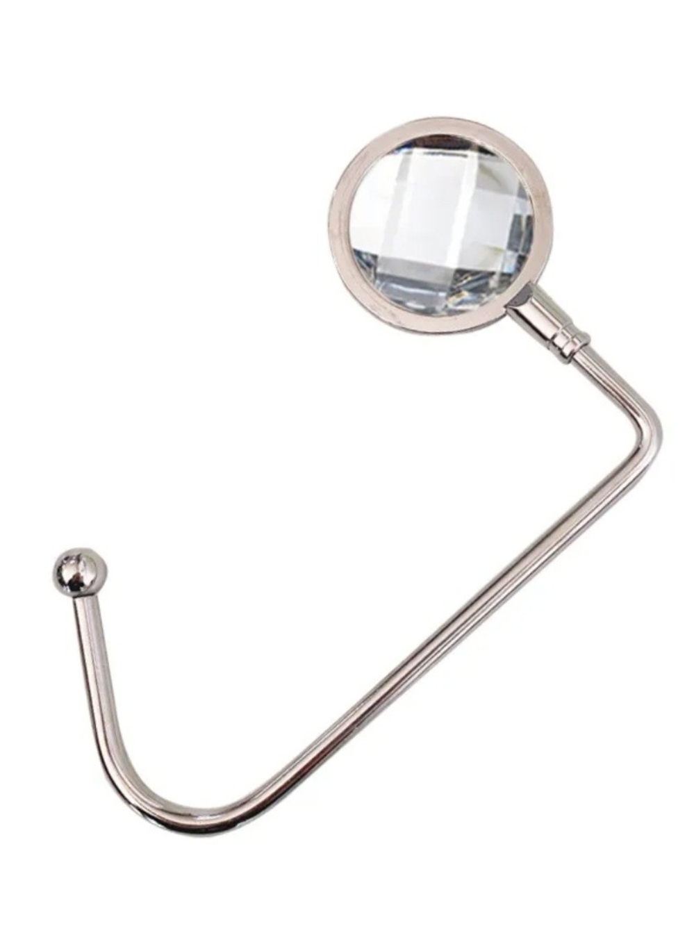 Purse Hook Rhinestone In White/Clear Handbag Hanger - Picture 1 of 11
